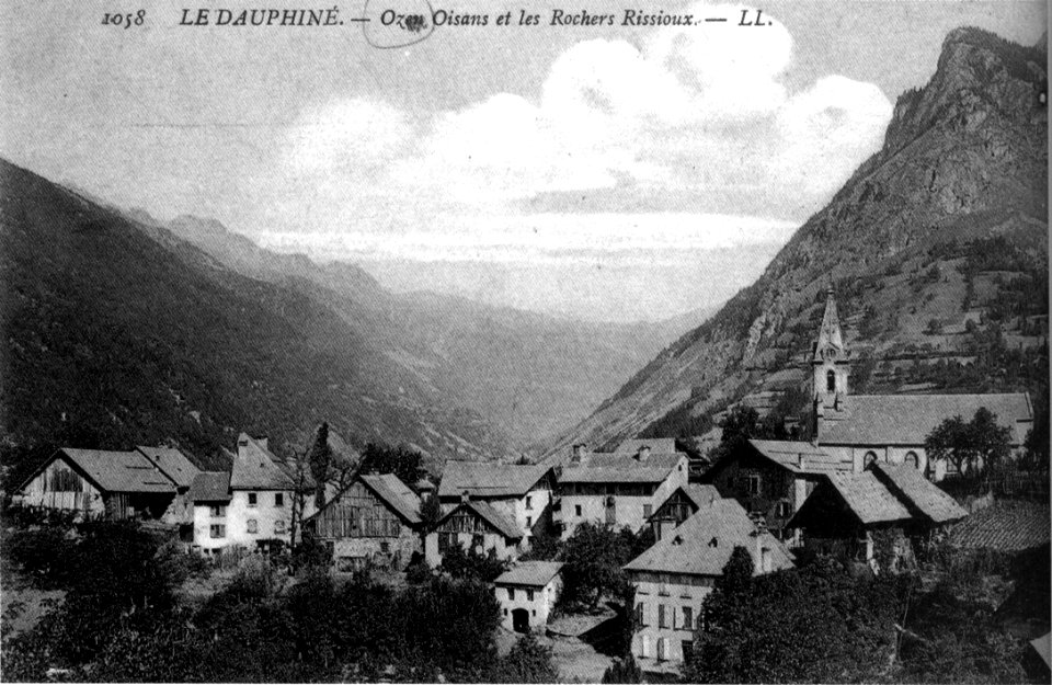 Oz-en-Oisans et les Rochers Rissioux en 1912, p152 de L'Isère les 533 communes - L L
