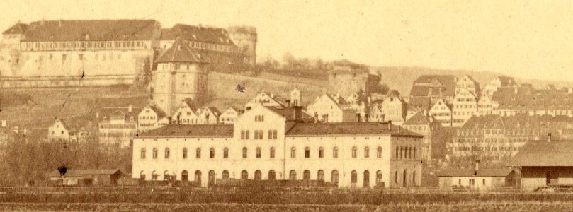 P Sinner - Tübingen Hauptbahnhof von Süden (um 1900)