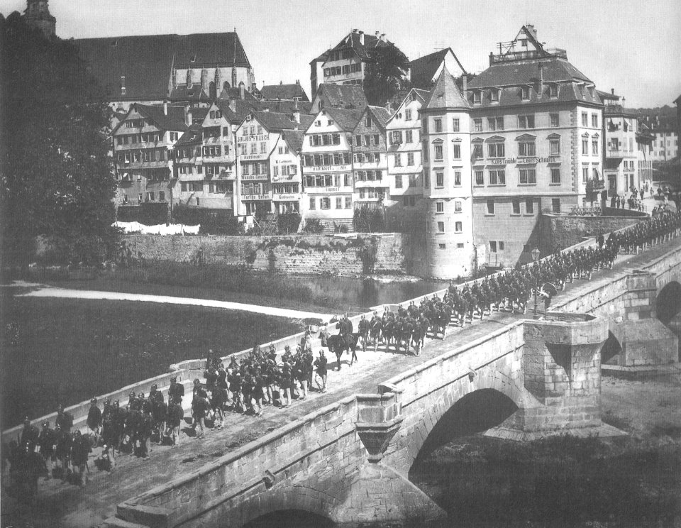 P Sinner - Württembergisches Militär auf der Eberhardsbrücke 1895 (TSiW073)