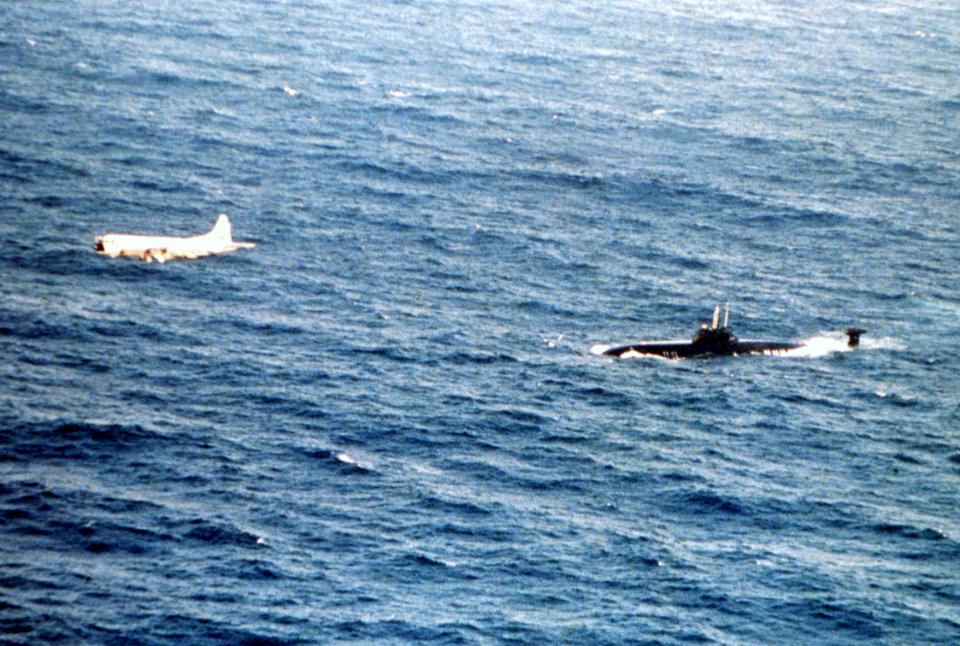 P-3C VP-23 over Victor III sub over the Atlantic 1983
