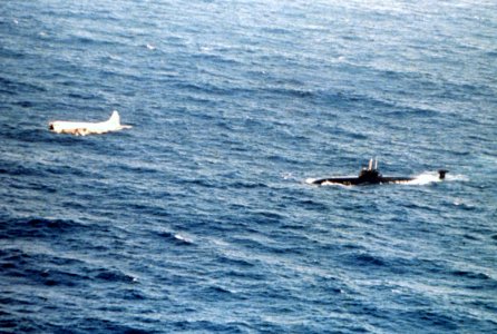 P-3C VP-23 over Victor III sub over the Atlantic 1983