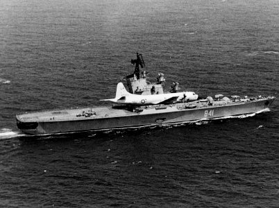 P-3A Orion of VP-5 flies over Soviet helicopter carrier Moskva in 1970