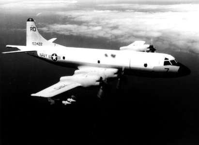 P-3B Orion of VP-47 in flight off Cam Ranh Bay in September 1968 photo