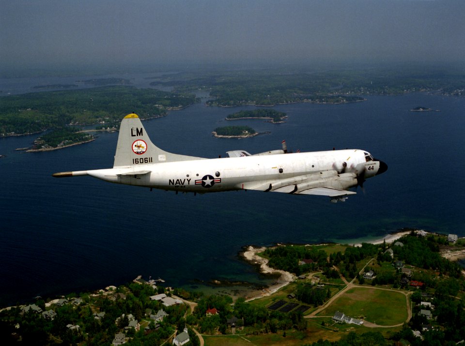 P-3C VP-44 in flight over New England 1980s