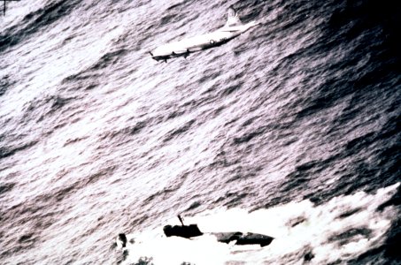 P-3C VP-23 flying over Juliett-class submarine 1982