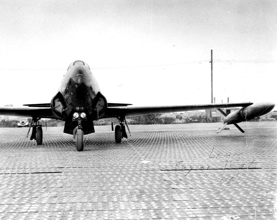 P-80B with Lark missile at Point Mugu 1948