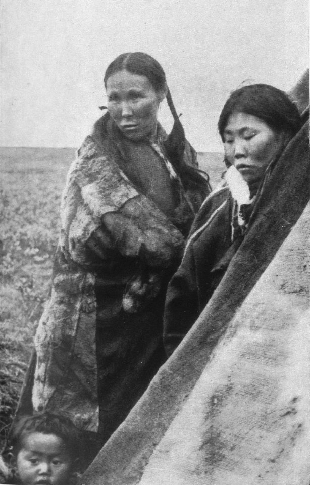 P119a Women of the Yenisei Samoyedes in the doorway of their tent
