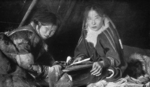 P150a Women of the Yenisei Samoyedes at work in the tent
