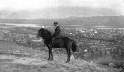 P306 Krasoyarsk from the Western hill. Mr Gadalov at horseback