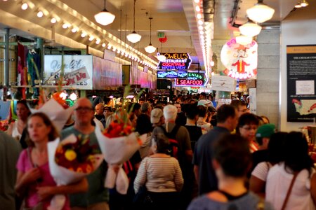 Women walking shopping photo