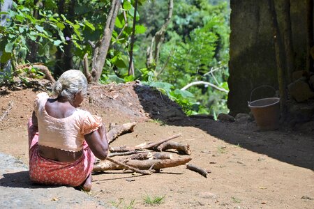 Wood old woman human