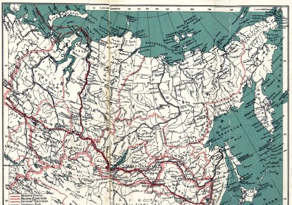 P507 Map of Siberia, showing Dr Nansen's routes, outward and homeward