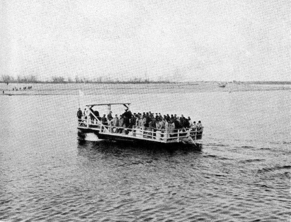 P443b Ferry across the Seya driven by horse-capstan