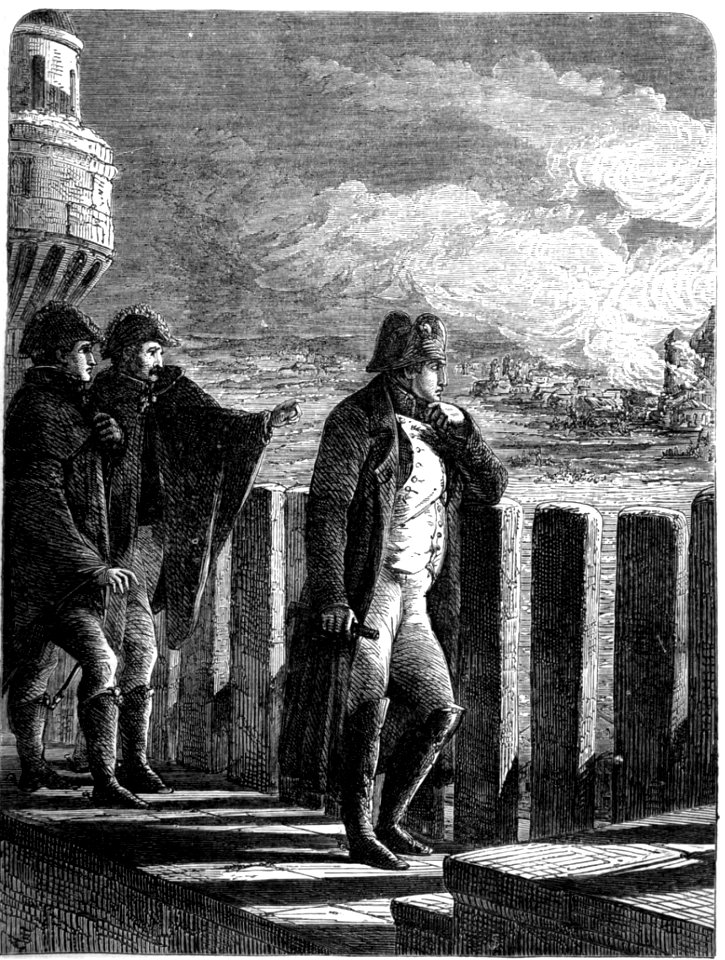 P439 NAPOLEON I WATCHING THE DESTRUCTION OF MOSCOW 1812