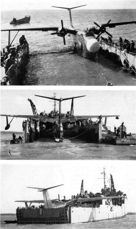 P5M docked in USS Ashland (APM-1) 1957