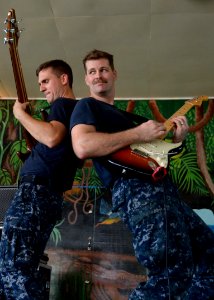 Pacific Fleet Band plays at Kokopo Secondary School during Pacific Partnership 2015 150701-N-PZ713-460
