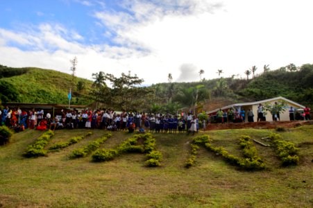 Pacific Partnership 2015 leaders attend a cermemony at the Viani Primary School in Fiji 150617-N-BK290-900