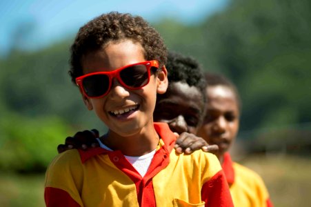 Pacific Partnership sports day with Sacred Heart students 150707-N-CF750-318