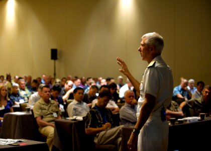 PACOM commander speaks at the 2014 Pacific Operational Science and Technology conference 140826-N-DX698-088