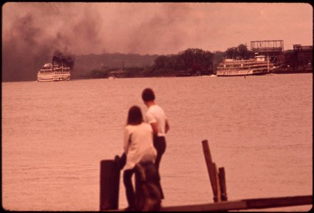 Paddlewheel-steamboats-seen-from-banks-of-ohio-river-may-1972 7651311410 o photo