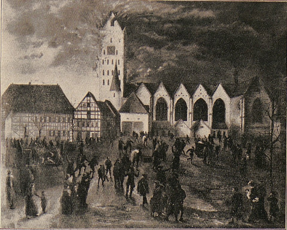 Paderborn-brennender Dom 1815