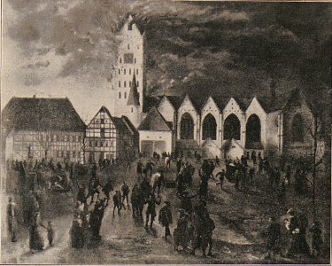 Paderborn-brennender Dom 1815