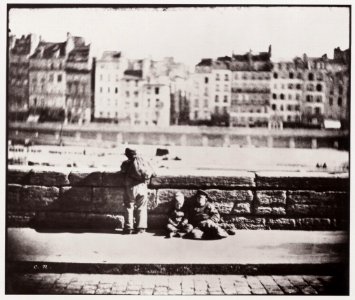 Nègre, Charles - Drei Schornsteinfeger vor der Brüstung des Quai Bourbon (Zeno Fotografie)