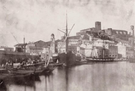 Nègre, Charles - Hafen von Cannes, die Mole, der Kai Saint-Pierre und der Turm Suquet (Zeno Fotografie)