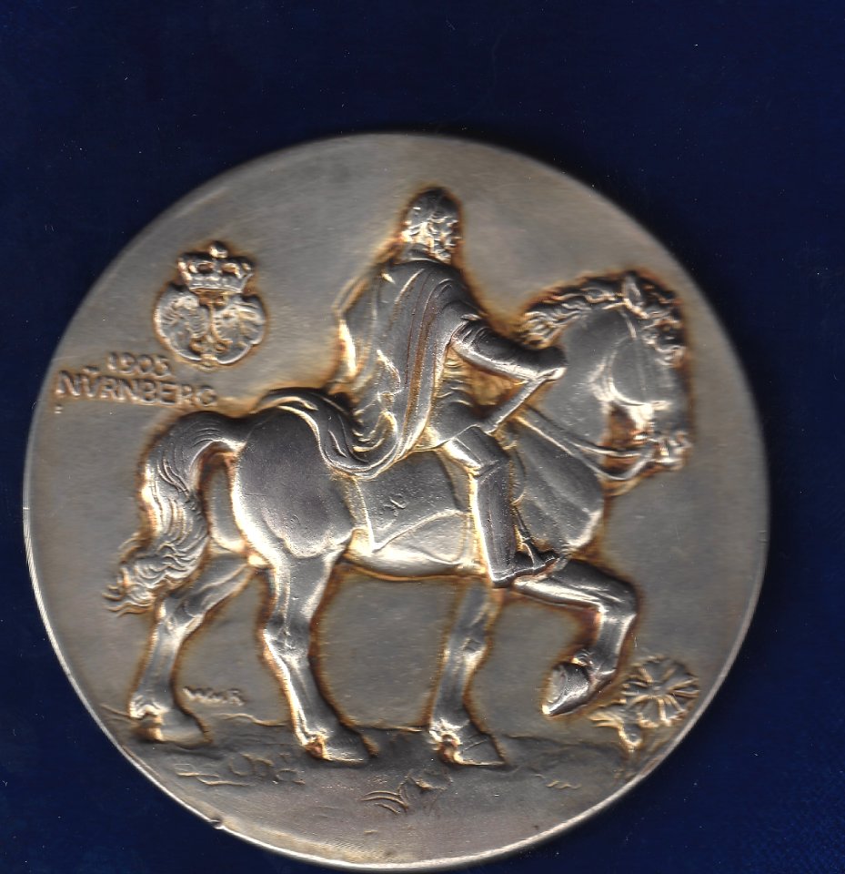 Nürnberg Art Nouveau Silver Medal 1906 by Ruemann, reverse