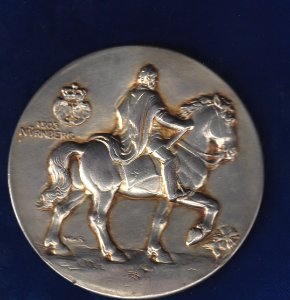 Nürnberg Art Nouveau Silver Medal 1906 by Ruemann, reverse photo
