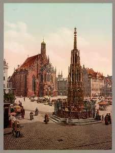 Nürnberg. Schöner Brunnen mit Frauenkirche LOC ppmsca.52607 photo