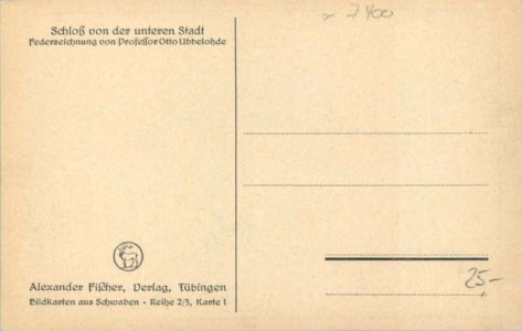 O Ubbelohde - Schloss von der unteren Stadt (Federzeichn AK A Fischer 2.3-1) R