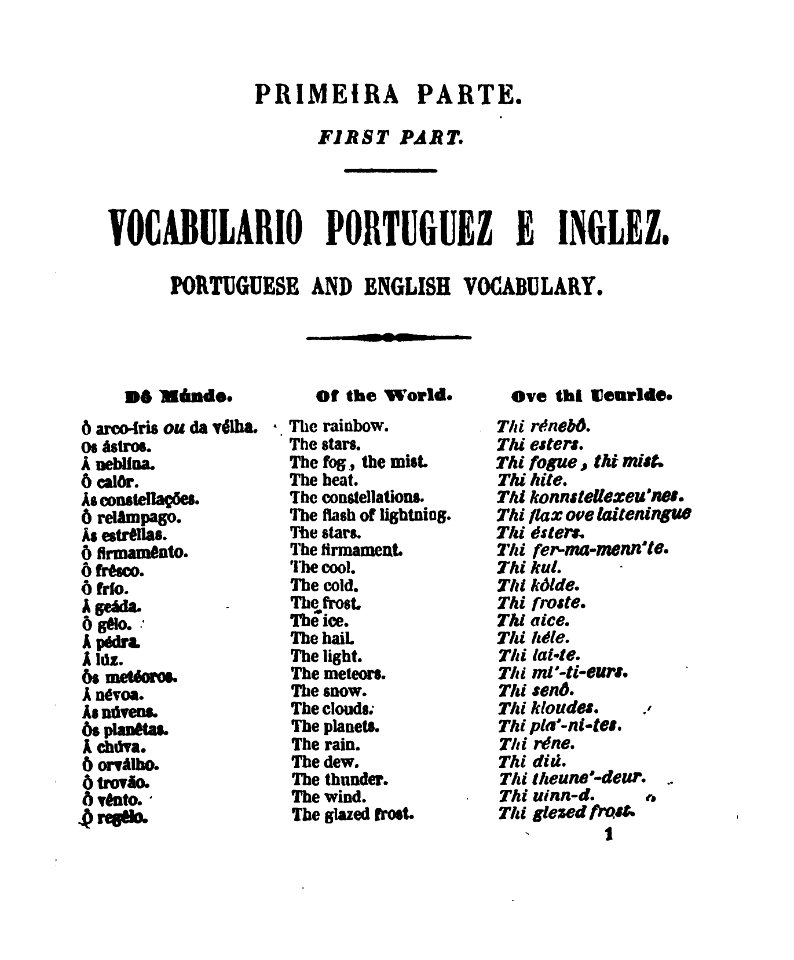 O novo guia da conversação, em portuguez e inglez p.1