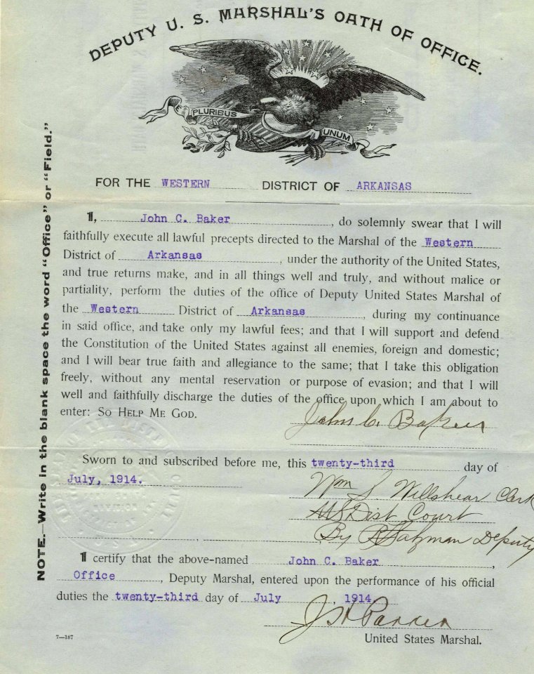 Oath of Deputy Marshal for John Baker (8494359325)