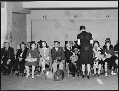 Oakland, California. People of Japanese ancestry congregating at Wartime Civil Control Administrati . . . - NARA - 537710