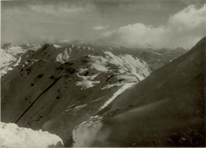 Oberer cirka 70° geneigter Teil der Feldbahn auf die Köderköpfe mit den dortigen Unterkünften der 7. Kompagnie des Bataillons II-57, dahinter der hohe Trieb. (BildID 15464053)