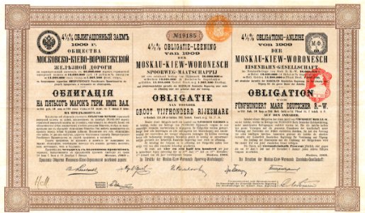 Obligatie-Moskau-Kiev-Woronesch