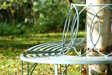 Bench metal sculpture green metal
