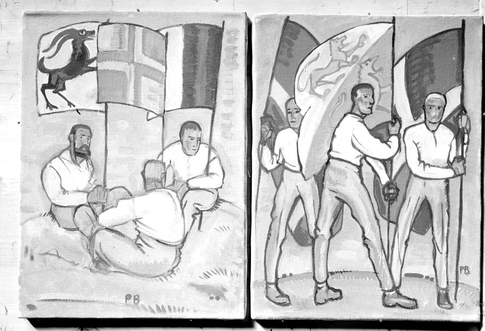 Oelgemälde von Oblt Paul Boesch für die Offiziersstube in Arlesheim - CH-BAR - 3241157