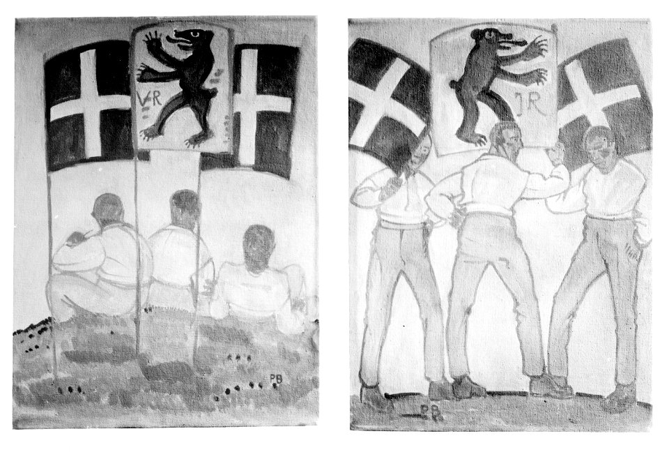 Oelgemälde von Oblt Paul Boesch für die Offiziersstube in Arlesheim - CH-BAR - 3241159