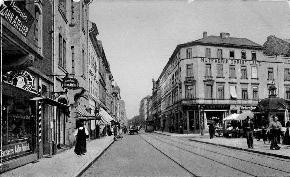 OF Biebererstrasse am Wilhelmsplatz nach Osten 1910