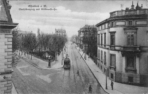 OF Biebererstrasse am Mathildenplatz nach Osten 1907