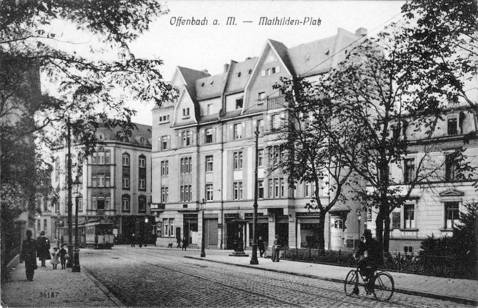 OF Biebererstrasse am Mathildenplatz nach Westen 1910
