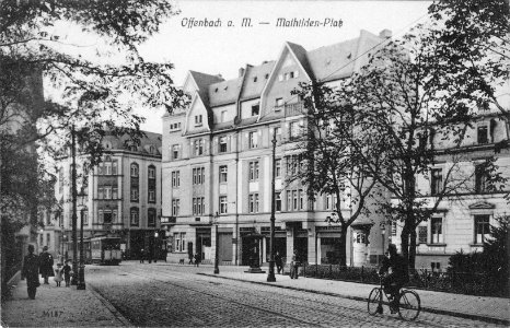 OF Biebererstrasse am Mathildenplatz nach Westen 1910
