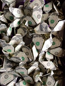 Currency origami paper photo