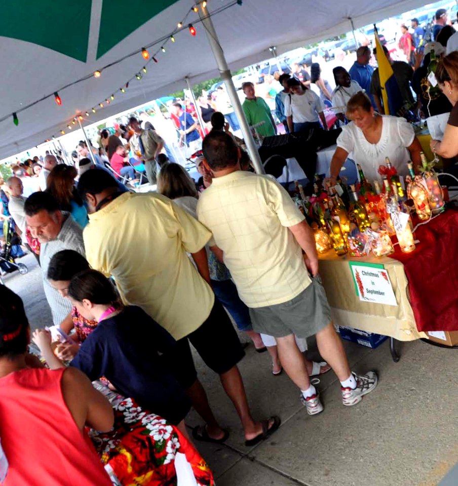 Off duty GIs at Guantanamo celebrate Labor Day at a craft fair beside an annual blues festival