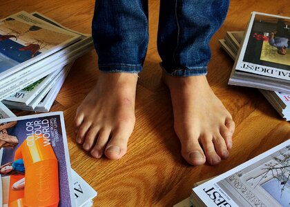 Feet barefoot floor