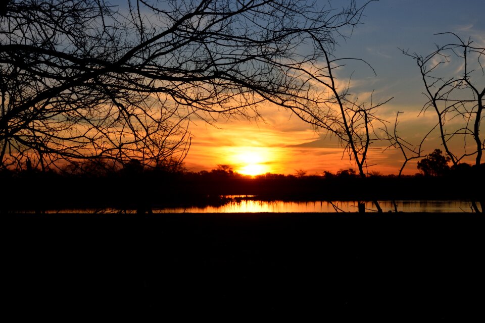 Natural landscape setting sun laguna