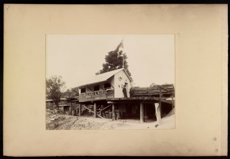 Office of Ryland & Morse for the Hawkesbury River Railway Bridge project, Bangar Island, New South Wales, Australia LCCN2016651640