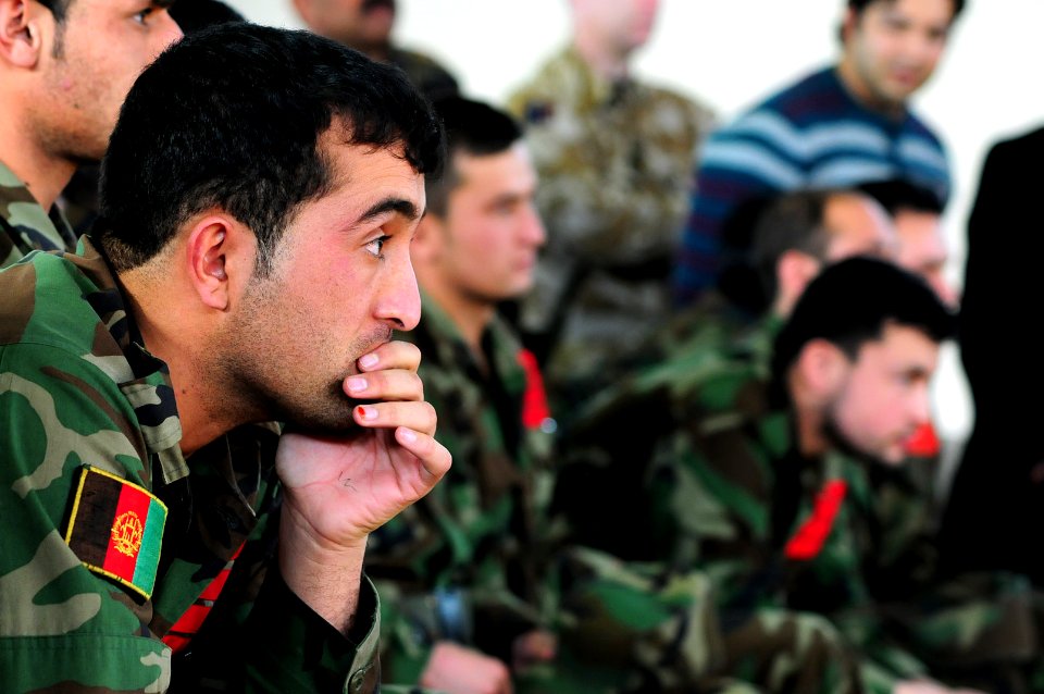 Officer Cadets anxiously listen as class mates announce their eventual duty stations (4382795382)